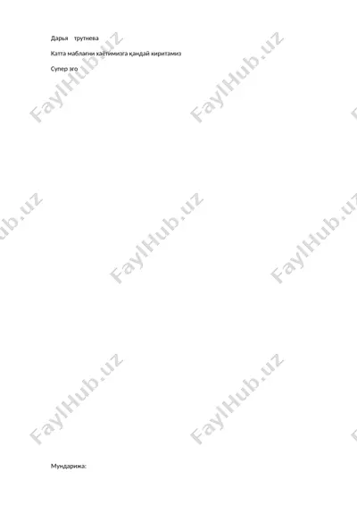 katta mabla'ni xayotimizga qanday kiritsamiz — DOCX