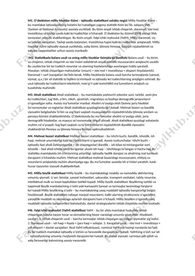 o‘zbekiston milliy hisoblar tizimi – iqtisodiy statistikani uslubiy negizi — DOCX