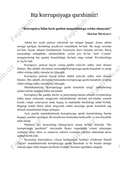 korrupsiya va uning qarshi kurash — DOCX