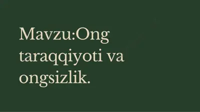 ong taraqqiyoti va ongsizlik — PDF