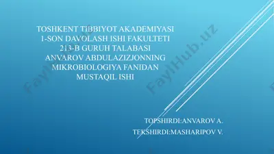 bakteriyalarda fermentativ jarayonlar — PPTX