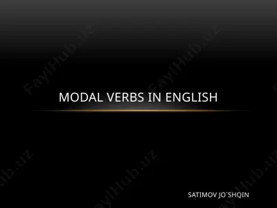 modal verbs in english — PPTX