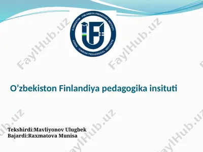 tasviriy sanʼat va muhandislik grafikasi yo’nalishi — PPTX