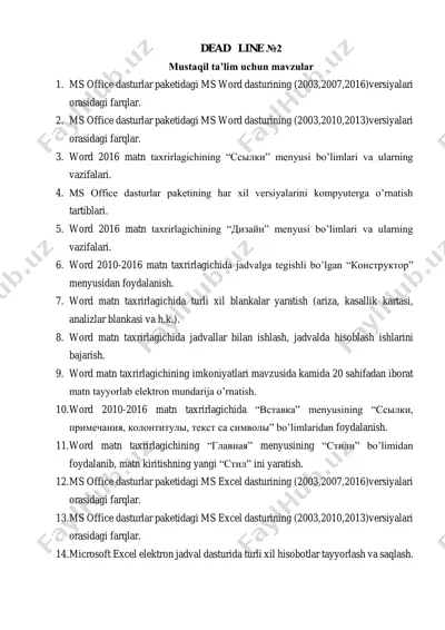 yozuvning ms word dasturida tahrir qilinishi — PDF