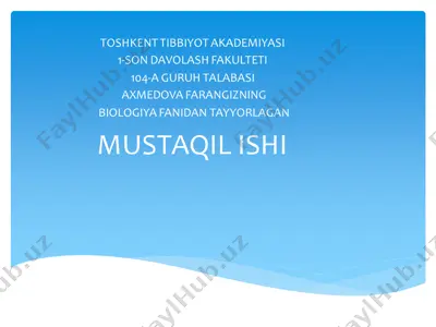 ontogenez mavzusidagi mustaqil ish — PDF
