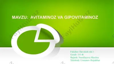 avitaminoz va gipovitaminoz — PPTX