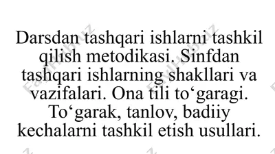 darsdan tashqari ishlarni tashkil qilish metodikasi — PPTX