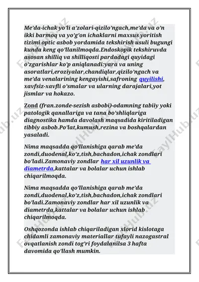 me’da-ichak yo’li a’zolari-qizilo’ngach uchun endoskopik zondlar — DOCX