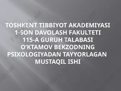 psixologiya haqida ma’lumotlar — PPTX