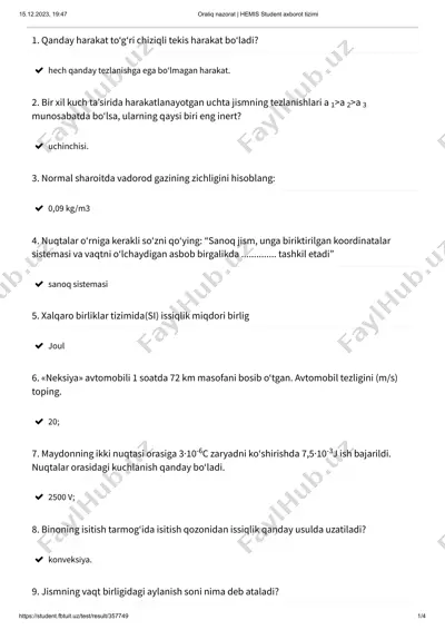 hemis student axborot tizimi — PDF