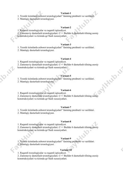 raqamli texnologiyalar va raqamli iqtisodiyot — DOCX