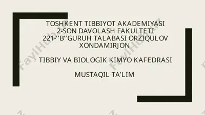 oqsil biosintezini ingibitorlari — PPTX