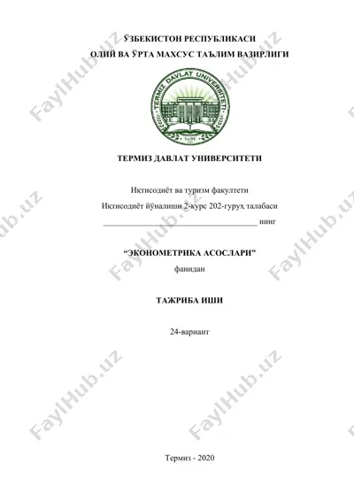 ekometrika asoslari — DOCX