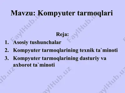 kompyuter tarmog'i — PPT