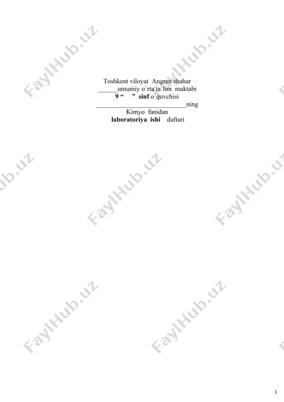 kimyo laboratoriya ishi daftari — DOCX