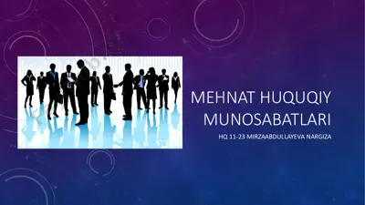 mehnat huquqiy munosabatlari — PDF
