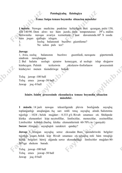 patologiyalıq fiziologiya — DOCX