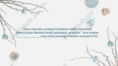 mustaqil ta’lim “sotsial psixologiya” (etnopsixologiya) — PPTX