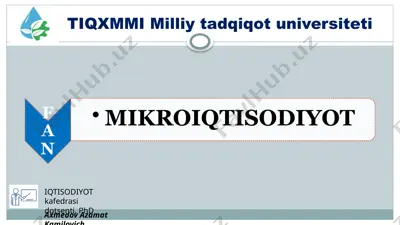 talab va taklif. bozor muvozanati — PPTX
