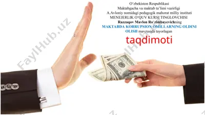 maktabda korrupsion omillarning oldini olish — PPT