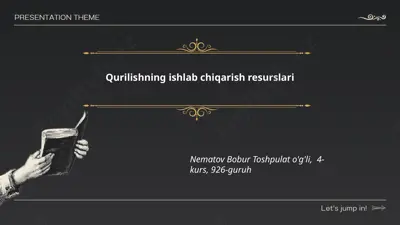qurilishning ishlab chiqarish resurslari — PPTX