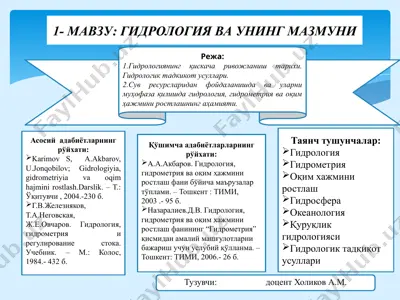gidrologiya va uning mazmuni — PPTX