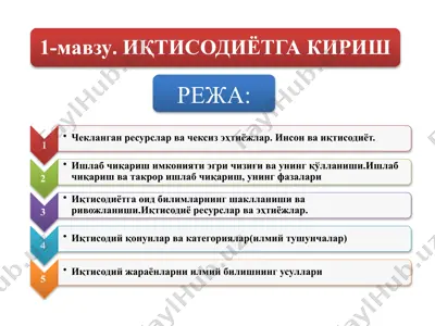 иқтисодиёт: макро ва микроиқтисодиёт — PPTX