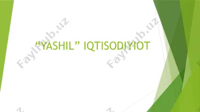 yashil iqtisodiyot — PPTX