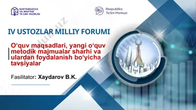 o‘quv maqsadlari va yangi o‘quv metodik majmualar sharhi — PPTX