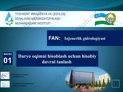 injenerlik gidrologiyasi — PPTX