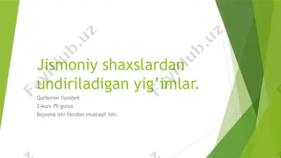 jismoniy shaxslardan undiriladigan yig’imlar — PPTX