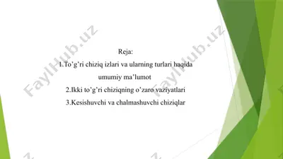 to‘g‘ri chiziqlar va ularning turlari — PPTX