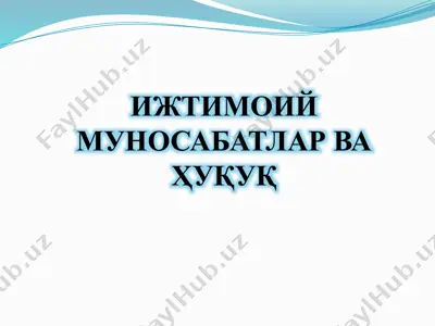 ijtimoiy munosabatlar va huquq rejasi — PPTX