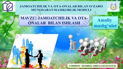 jamoatchilik va ota-onalar bilan ishlash — PPTX