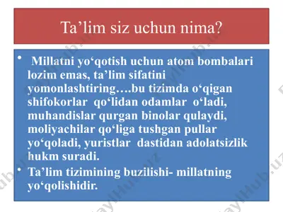 ta'limning ahamiyati — PPTX