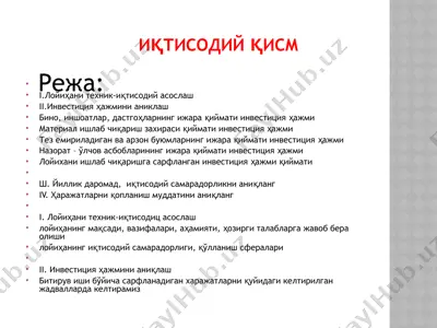 teknik-iqtisodiy loyiha — PPTX