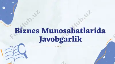 biznes munosabatlarida javobgarlik — PPTX