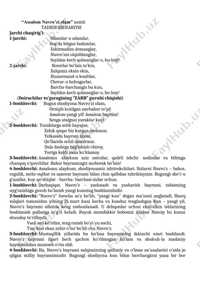 "assalom navro’zi olam" nomli — DOCX
