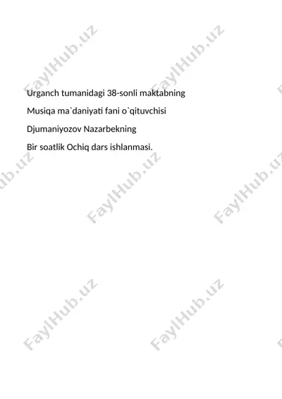 musiqa ma'daniyati fanini o'qitish — DOCX