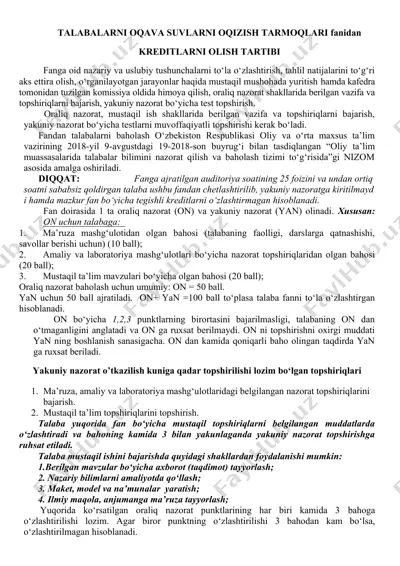 kreditlarni olish tartibi — DOCX