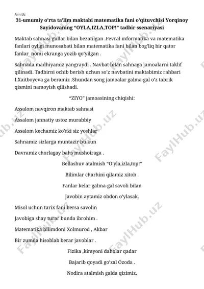 "oyla,izla,top!" tadbir ssenariyasi — DOCX