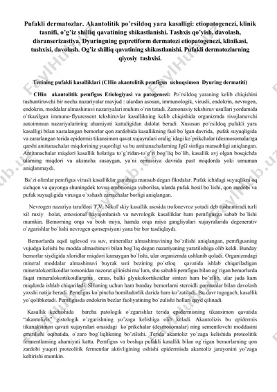 pufakli dermatozlar — DOCX