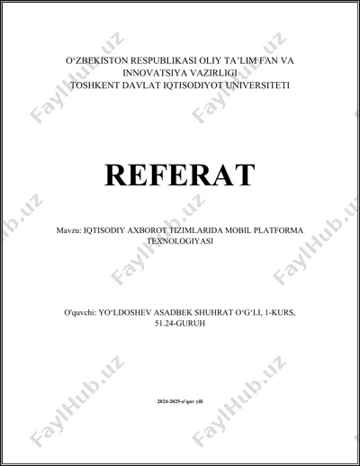 mobil platforma texnologiyasi referati — DOCX