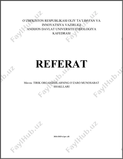 simbiotik munosabatlar haqida referat — DOCX