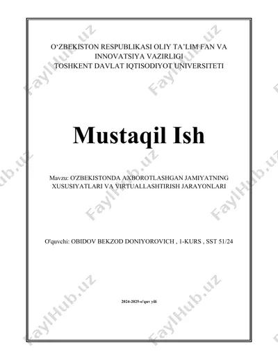 o'zbekiston respublikasi oliy ta’lim fan va innovatsiya vazirligi — DOCX