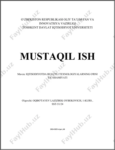 bulutli hisoblash texnologiyasi — DOCX