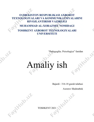 shaxs iqtidori va qobiliyatlar diagnostikasi — DOCX