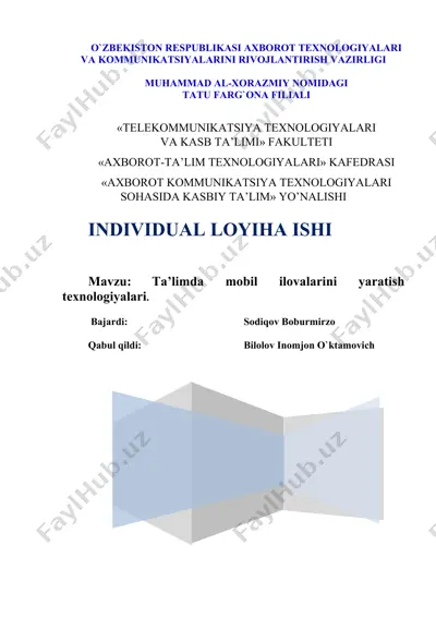ta’limda mobil ilovalarini yaratish texnologiyalari — DOCX