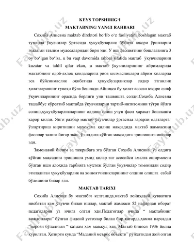 maktabning yangi rahbari — DOCX