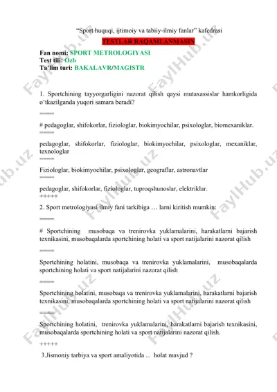 sport metrologiyasi — DOCX